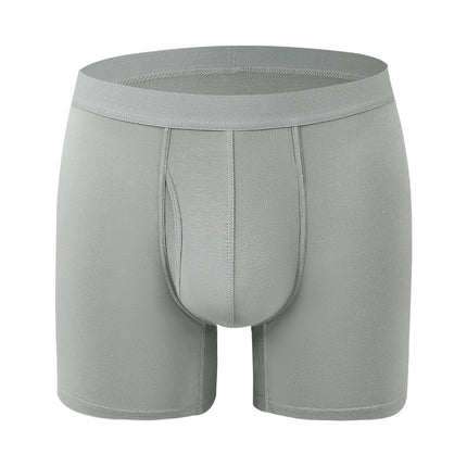 Gray boxer briefs on a white background