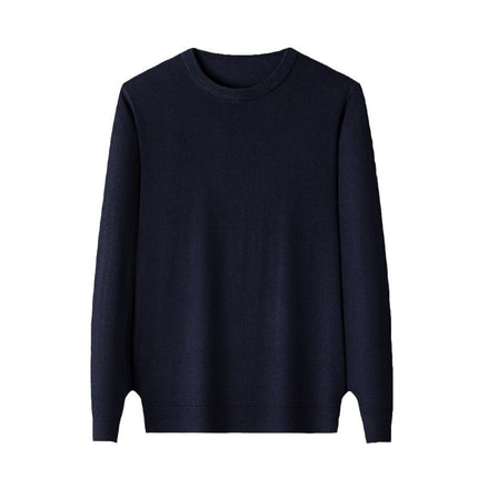 Navy blue sweater on a white background