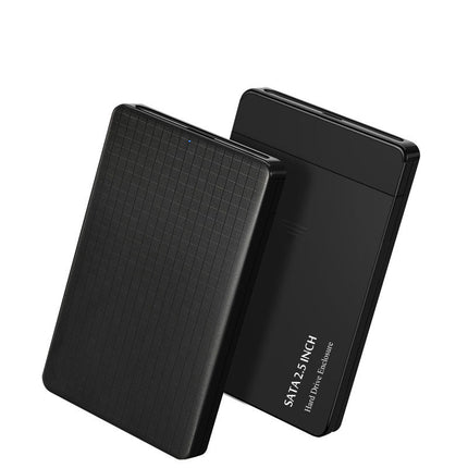 Two black external hard drives on a white background