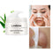 LANBENA nose plant pore strips packaging with a woman applying them, aloe vera leaf, and close-up of skin before and after use.