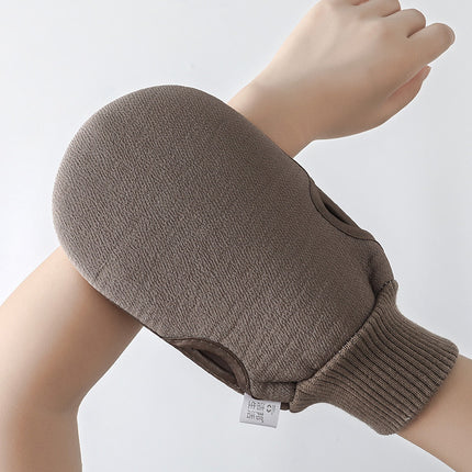 Brown knitted arm warmer on a white background