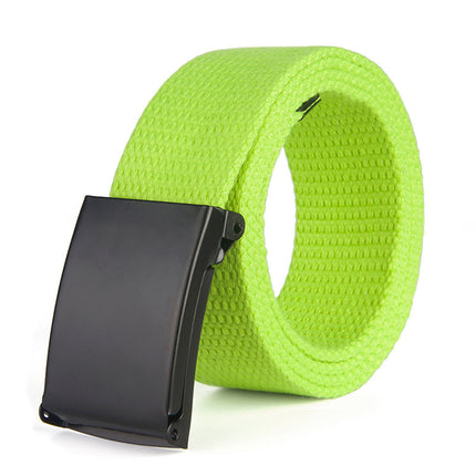 Green belt with a black buckle on a white background