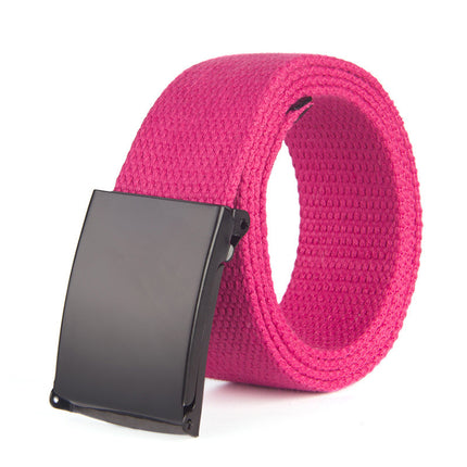 Pink belt with a black buckle on a white background