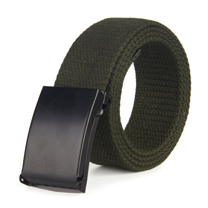 Green belt with a black buckle on a white background