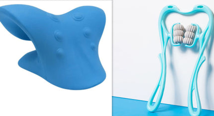 Blue dental model with a close-up of teeth on a white background