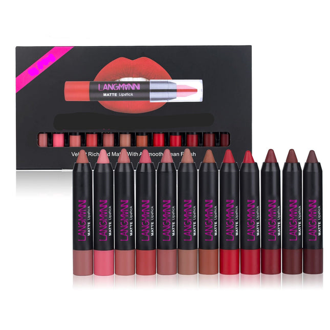 Set of LANGMANN matte lipsticks with packaging