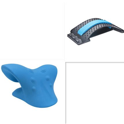 Blue and black back massager on a white background