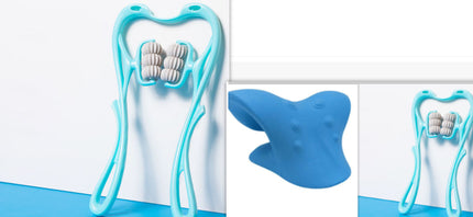 Teeth model with dental tools on a white background
