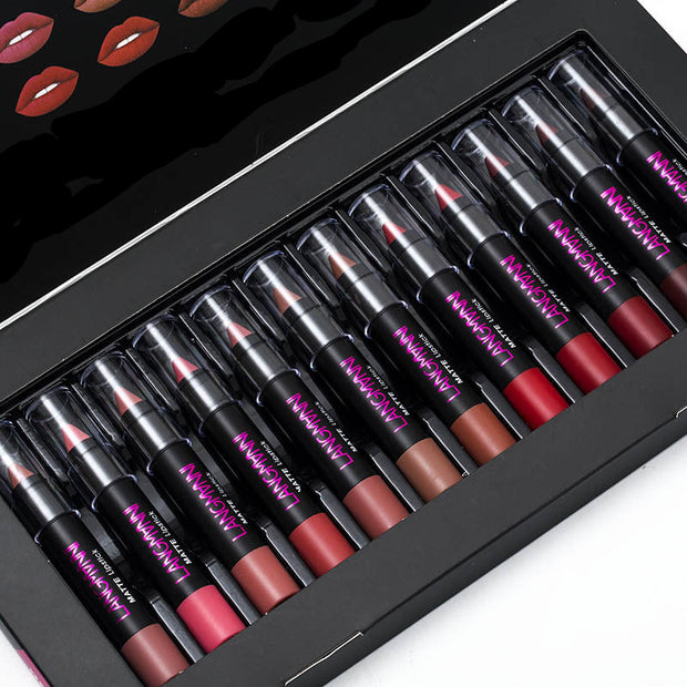 Set of lipsticks in a black case with 'Nagrani'