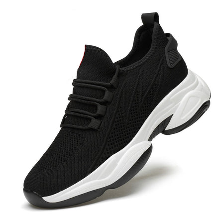 Black sneaker with white sole