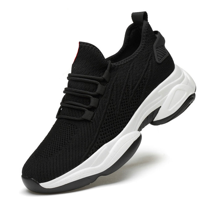 Black sneaker with white sole
