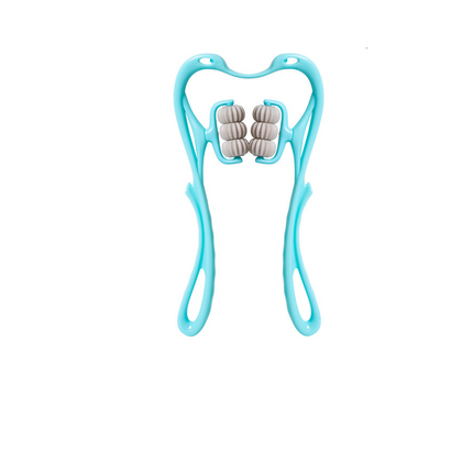 Turquoise dental massager with a white background