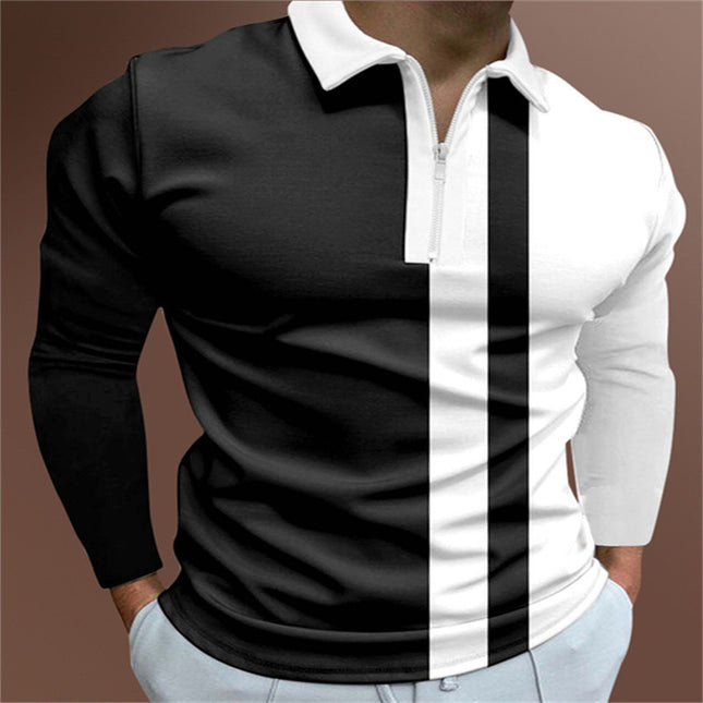 Men’s Striped Polo Shirt – Short Sleeve Lapel T-Shirt Casual