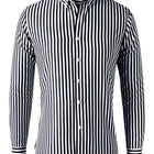 Black and white striped shirt on a white background