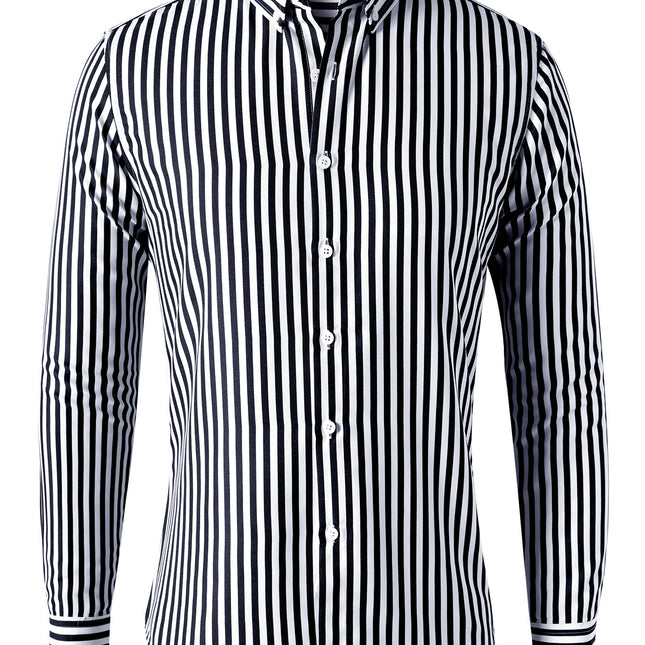Black and white striped shirt on a white background