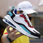 Colorful sneaker held by a person