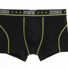 Black boxer briefs with 'Pink Hero' waistband on a white background