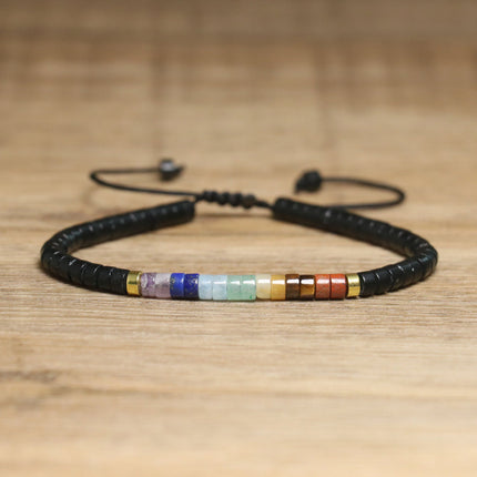 Women's Natural Stone Adjustable Beaded Bracelet – Handwoven Crystal Anklet & Spacer Beads