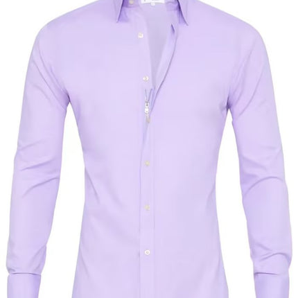 Light purple dress shirt on a white background