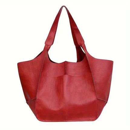 Women’s Soft Leather Large Capacity Handbag – Fashion Tote