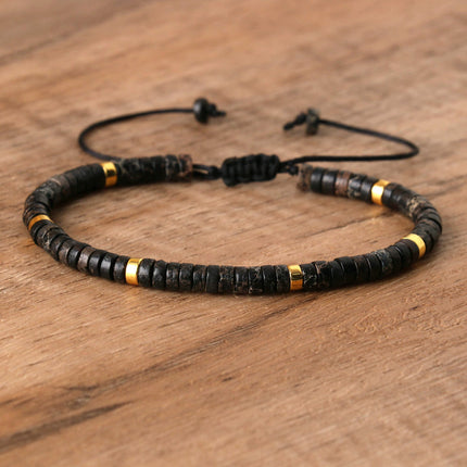 Women's Natural Stone Adjustable Beaded Bracelet – Handwoven Crystal Anklet & Spacer Beads