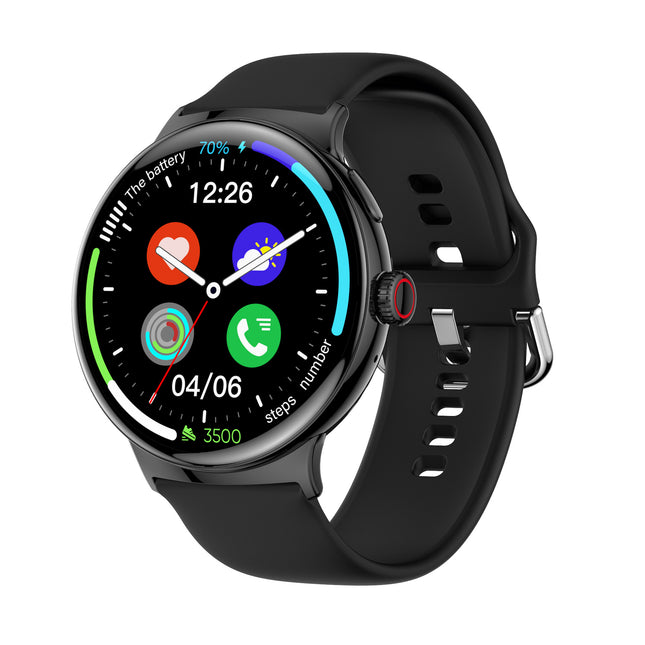 Smartwatch with a black strap