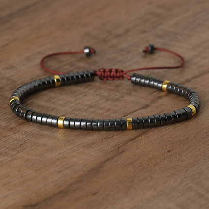 Women's Natural Stone Adjustable Beaded Bracelet – Handwoven Crystal Anklet & Spacer Beads