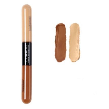 Makeup concealer stick with two swatches