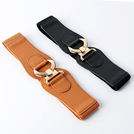 Two belts, one black and one brown, with gold buckles on a white background.