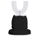Black dental device with white U-shaped