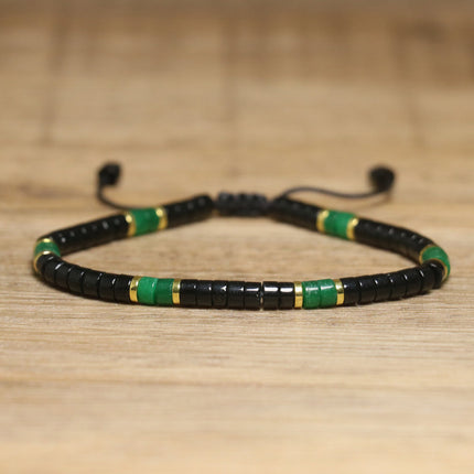Women's Natural Stone Adjustable Beaded Bracelet – Handwoven Crystal Anklet & Spacer Beads