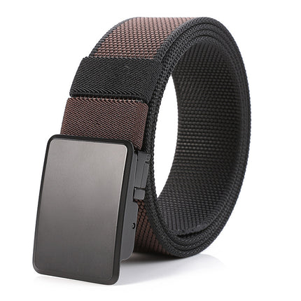 Nylon belt with a black buckle on a white background