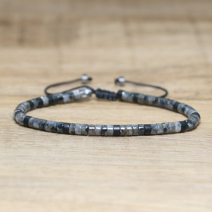 Women's Natural Stone Adjustable Beaded Bracelet – Handwoven Crystal Anklet & Spacer Beads