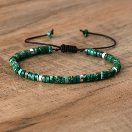 Women's Natural Stone Adjustable Beaded Bracelet – Handwoven Crystal Anklet & Spacer Beads