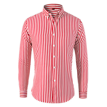 Red and white striped shirt on a white background